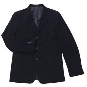 Calvin Klein Blazer Woman 16 Black Notched‎ Collar Single Breast 3 Buttons Lined